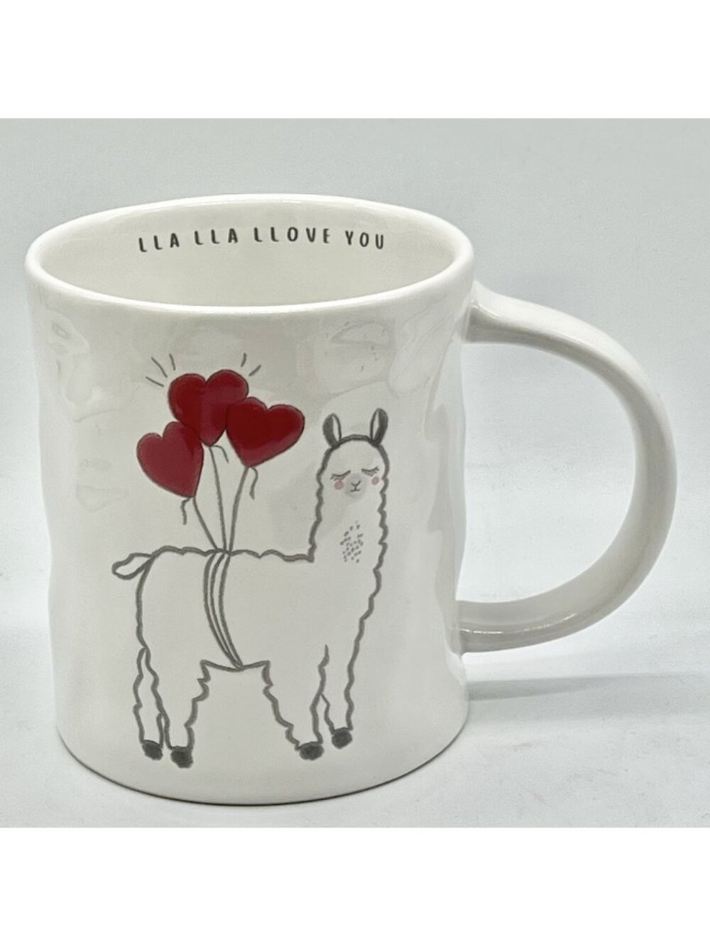 Paper Destiny Coffee Mug LLA LLA LOVE YOU Heart Balloons Llama Valentines Day